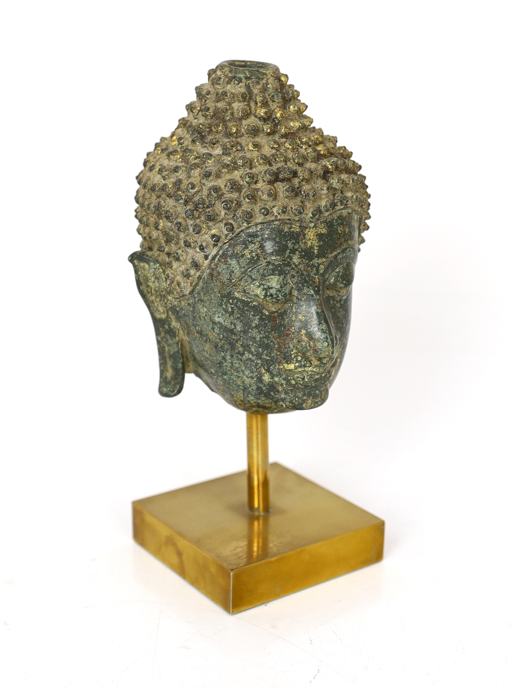 A bronze head of Buddha, Northern Thailand, 14th century